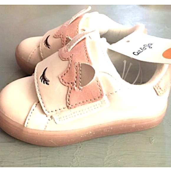 Cat & Jack Unicorn Shoes 5 Girl White Pink NEW - Picture 3 of 8